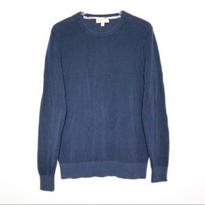 Burberry Mens Size L Navy Blue Cotton Crew Sweater